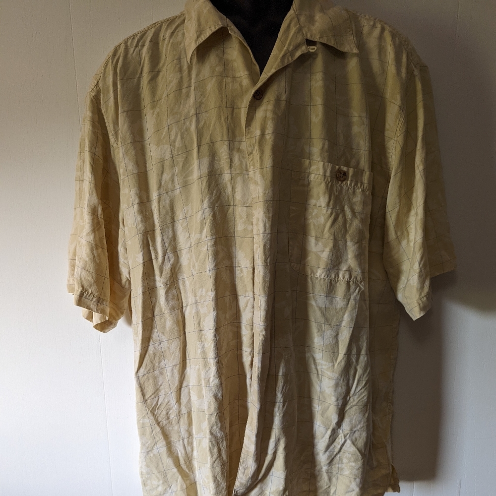 Men's Silk button down shirt Paradise     Coves Size Large